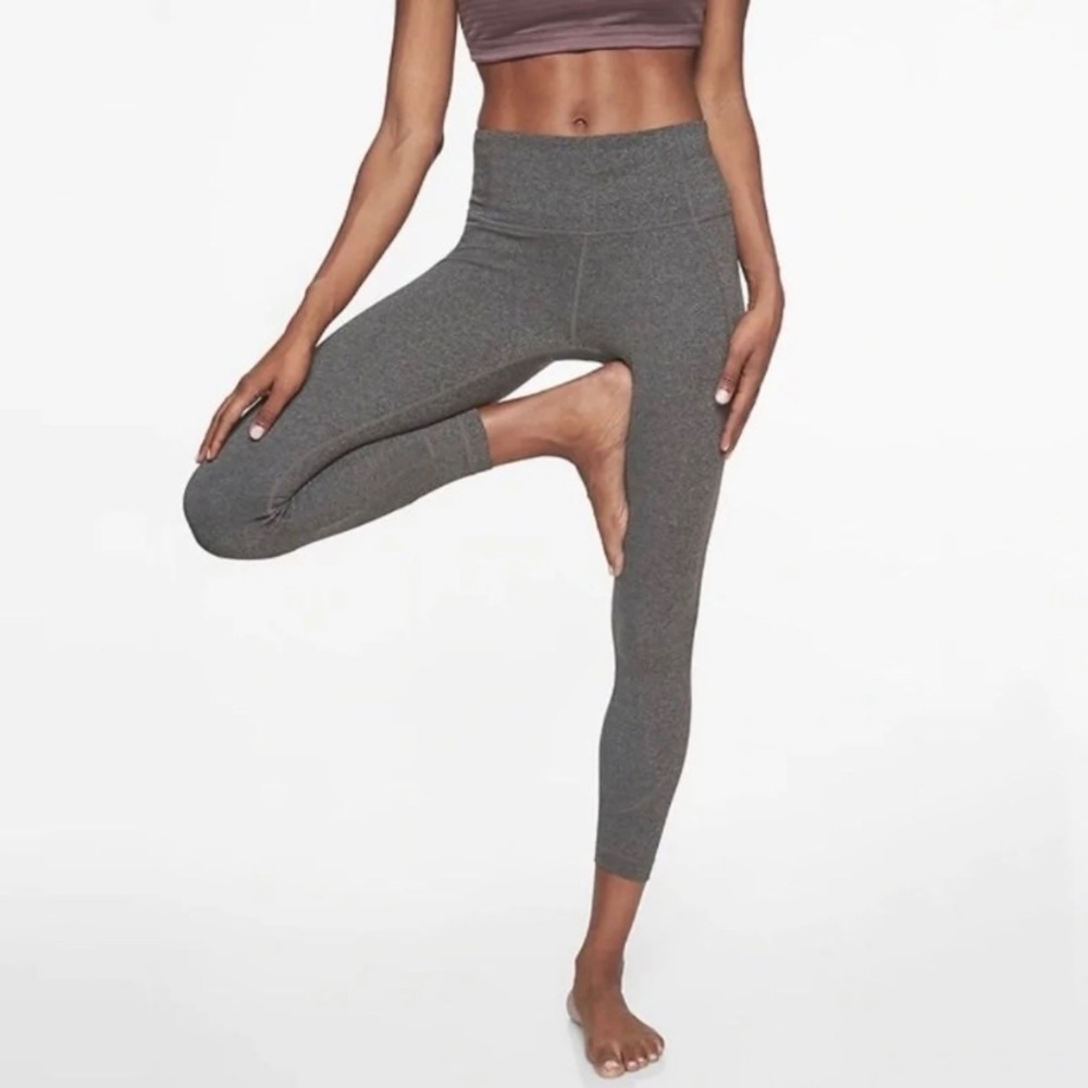 Athleta Salutation 7/8 Tight Leggings, Heathered Grey